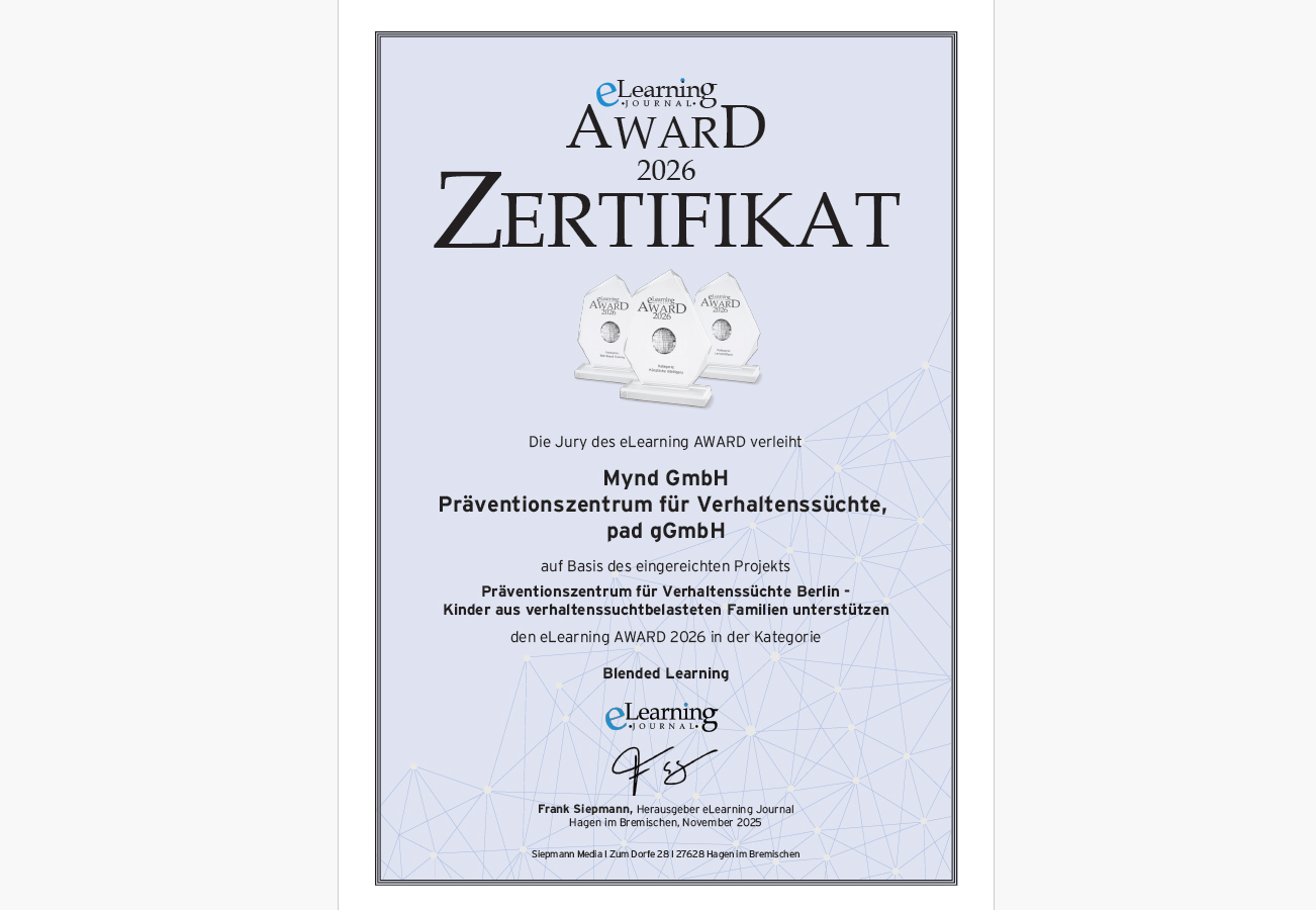 Zertifikat Praevention