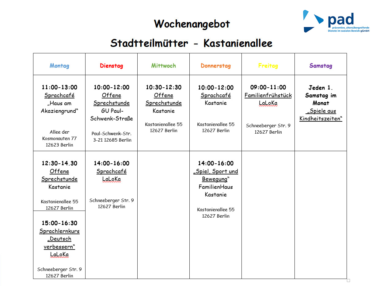 Wochenplan Stadtteilmuetter2022